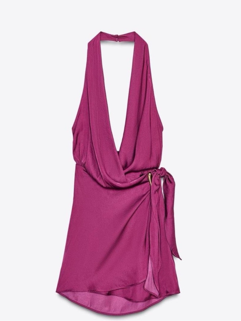 Zara Women's Knotted Halter Mini Dress